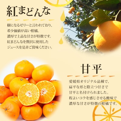 <紅まどんなと甘平ジュース 720ml×2本セット> 果汁100% ストレートジュース みかん