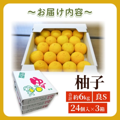 柚子 良 Sサイズ (24個入り) × 3箱> 約6kg ゆず ユズ 国産 柑橘