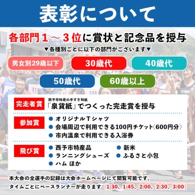 <四国せいよ朝霧湖マラソン> ロードレース ハーフマラソン 10km