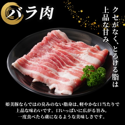 <愛媛県産 姫美豚 しゃぶしゃぶ用 ロース&バラセット 約700g(350g×2P)>木村屋精肉店