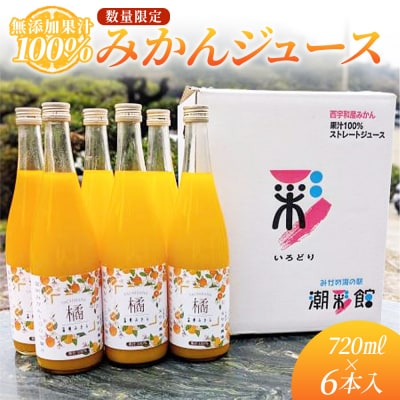 <無添加果汁100%みかんジュース 720ml×6本入>数量限定玉やま農園 