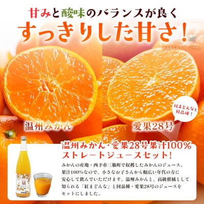 <柑橘100%ジュース温州みかん4本&愛果28号2本かじわらFARMストレートジュース