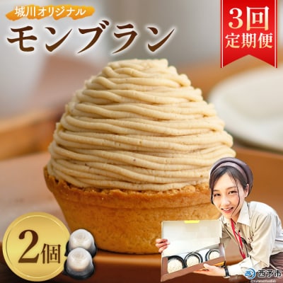 【定期便3ヶ月】<城川オリジナル モンブラン 2個>メニークエスト えひめ 栗 スイーツ