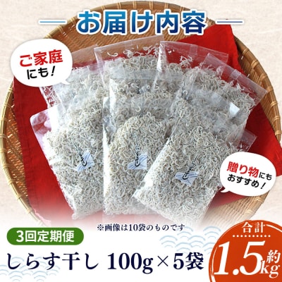 【定期便3ヶ月】<漁師さん自慢のしらす干し 500g>濵田水産 えひめ 愛媛 魚