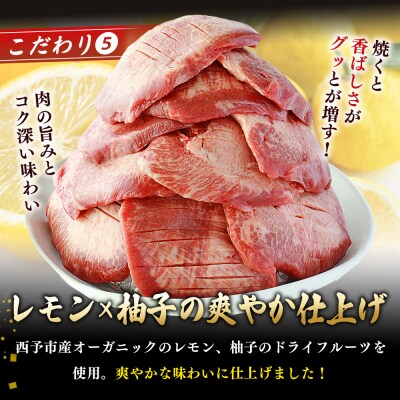 【定期便3ヶ月】<秘伝の特製麹熟成 厚切り やわらか牛タン 約800g>肉 塩タン 愛媛 おいしい
