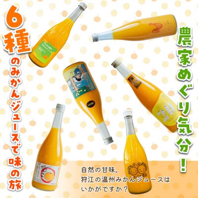 <農家めぐり 狩江柑橘ジュース 6選(温州みかん)> 温州みかん 南柑20号 愛媛