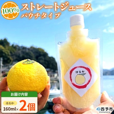 <100%ストレートジュース パウチタイプはるか 160ml×2個>愛媛 渡江