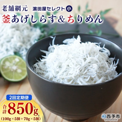 【2か月定期便】老舗網元濵田屋セレクト 釜あげしらす&ちりめん 合計850g マルヨシ水産