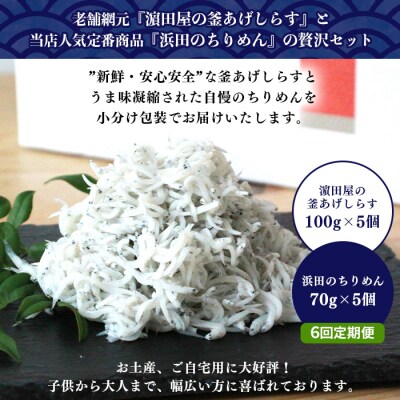 【6か月定期便】老舗網元濵田屋セレクト 釜あげしらす&ちりめん 合計850g マルヨシ水産