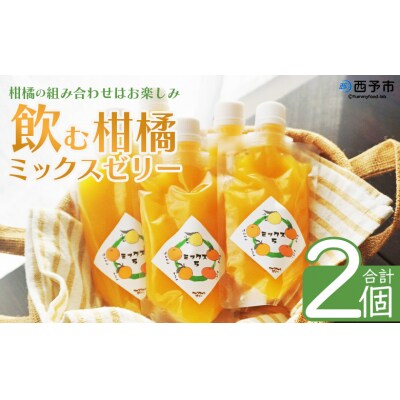 <つるんと食感の飲む柑橘ミックスゼリー2個>渡江　愛媛　みかん　おいしい