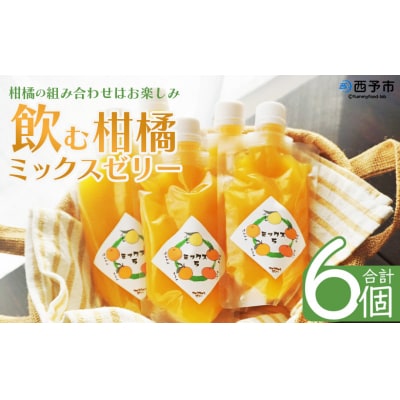 <つるんと食感の飲む柑橘ミックスゼリー6個>渡江　愛媛　みかん　おいしい