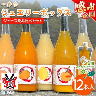 【感謝企画】一歩会 ジュエリーボックス ジュース飲み比べセット720ml12本+ゼリー1個
