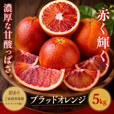 <訳あり 愛媛県産ブラッドオレンジ 合計約5kg>赤い 果肉 濃厚 甘い ご家庭用 愛媛