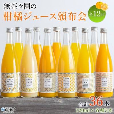 <無茶々園の柑橘ジュース頒布会 全12回>