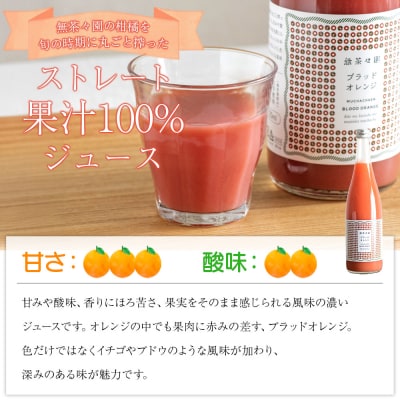 <無茶々園のブラッドオレンジジュース 720ml×3本入>