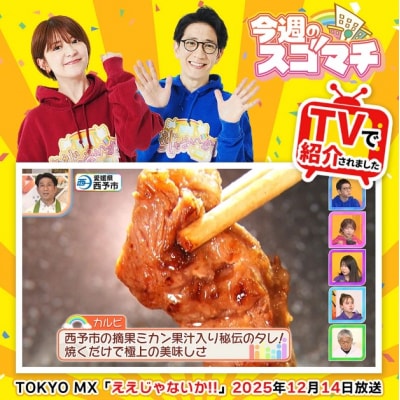  <やわらか味付き 牛カルビ 約1kg(500g×2)> 特製タレ漬け 厚切り 切れ目入り 焼くだ