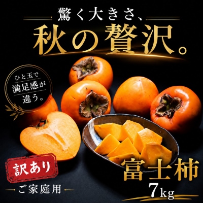 <堂々たる大玉 愛媛県産富士柿 合計約7kg> 甘い あまい ご家庭用