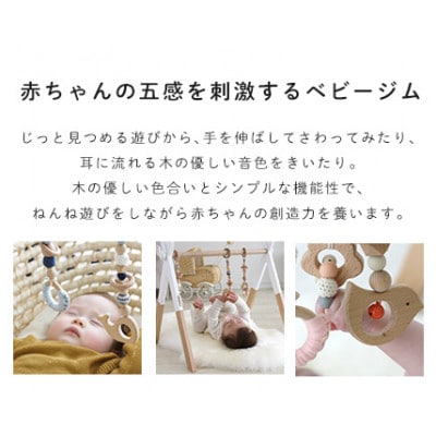 HOPPL(ホップル)amimals ベビージムセット　ホワイト/ラトル