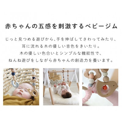 HOPPL(ホップル)amimals ベビージムセット　シーグリーン/ラトル