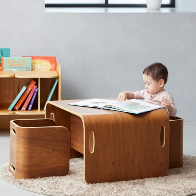 HOPPL(ホップル) オリジナル商品　コロコロチェア&デスク ブラックウォールナット