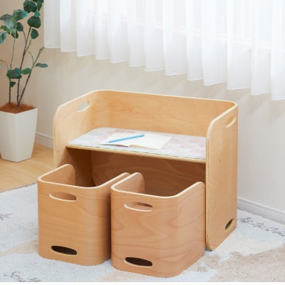 HOPPL(ホップル) オリジナル商品　コロコロチェア&デスク アイボリー☆フルオプション付き☆