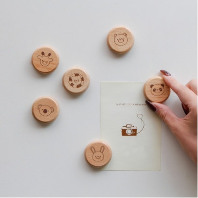 HOPPL(ホップル)オリジナル商品　木製マグネット　6個入り