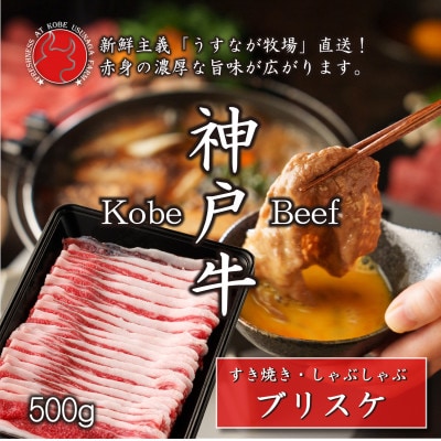 神戸牛ブリスケスライス500g【うすなが牧場】FU002
