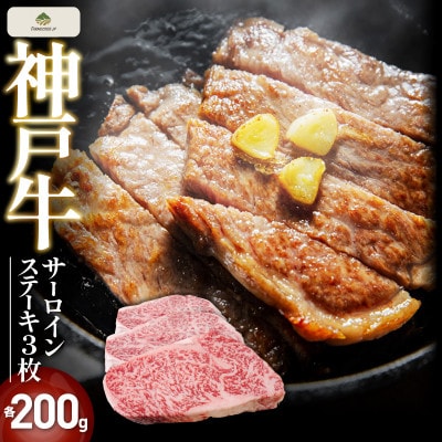 神戸牛サーロインステーキ 3枚 600g (各200g)【FS70】