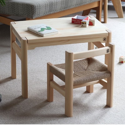 ファニファニの子供イスと机 sol&will　天然無垢材 国産ヒノキ　テーブルセット