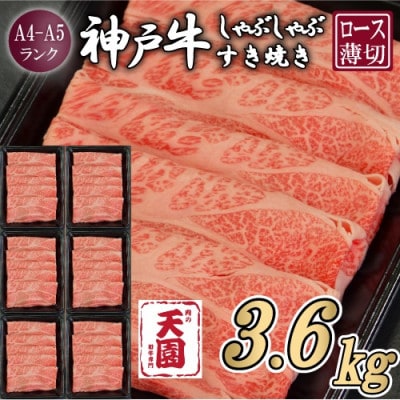 【毎月定期便】【ふるさと納税】神戸牛 霜降り 肩ロース しゃぶしゃぶすき焼き 600g×全6回