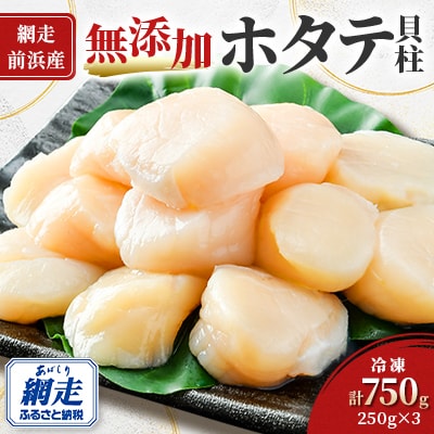 【2025年新物先行受付!】【網走前浜産】無添加ホタテ貝柱　750g(250gパック×3)