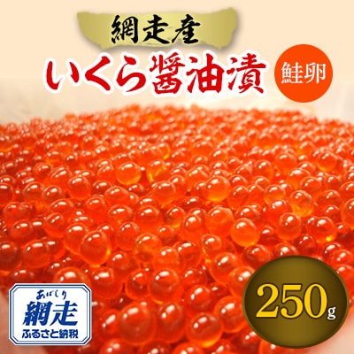 網走産　いくら醤油漬　250g(鮭卵)