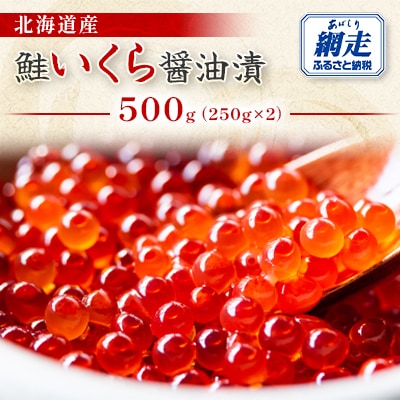 <北海道産>鮭いくら醤油漬500g【250g×2】(網走加工)
