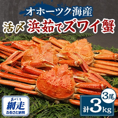 活〆浜茹でズワイ蟹 3尾(合計3kg)セット