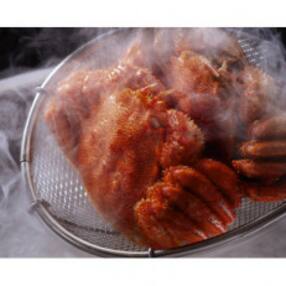 先行受付・4月中旬より順次発送予定　かにやの美味茹で毛蟹3尾(約1.2kg)冷蔵届けセット