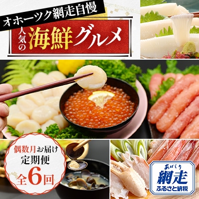 【発送月固定定期便】オホーツク網走自慢人気の海鮮グルメ 偶数月お届け定期便全6回