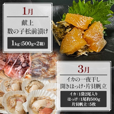 【発送月固定定期便】オホーツク海鮮グルメ定期便 奇数月にお届け全6回