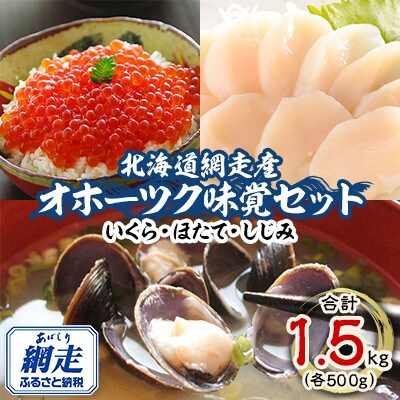 北海道網走産いくら・ほたて・しじみ オホーツク味覚セット(各500g)