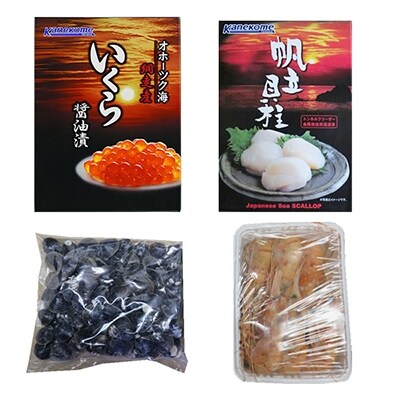 いくら・ほたて・しじみ・ボタンエビ 各500g 4種セット