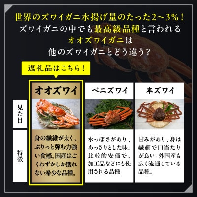 北海道生オオズワイガニポーション900g 7～12本×3 カニしゃぶに最適