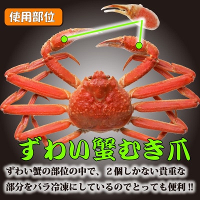 ご家庭で楽しむ 生冷凍 本ズワイガニ爪 1kg×2袋【カット済】