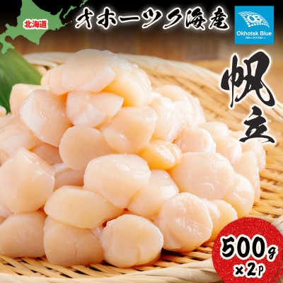 北海道オホーツク海産ホタテ玉冷 500g×2パック(計1kg)