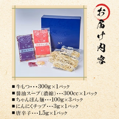 博多もつ鍋(醤油)3人前