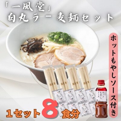 ラー麦使用「一風堂」とんこつラーメン 白丸(8食)【ホットもやしソース付き】(岡垣町)