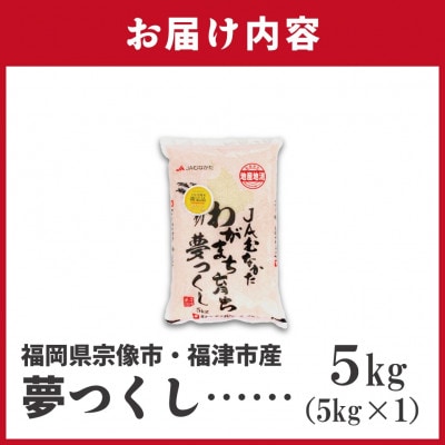 JAよりお届け!福岡県ブランド米「夢つくし」5kg(岡垣町)