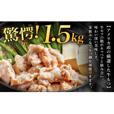 魚住商店あごだし【醤油仕立て】もつ鍋セット15人前、5人前3セット、もつ1.5kg