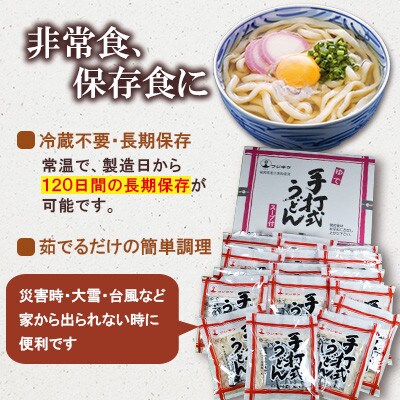 【毎月定期便】手打ち式うどん 16食入り×全6回