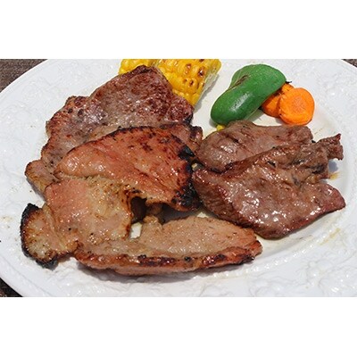 【簡単調理】九州産豚肩ロースと東松島牛タン食べくらべセット(味付)
