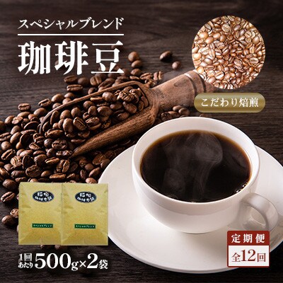 【毎月定期便】スペシャルブレンド(豆)500g×2　全12回