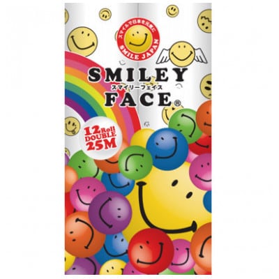 【毎月定期便】トイレットペーパー スマイリーフェイス ダブル 25m 12ロール×8パック全6回